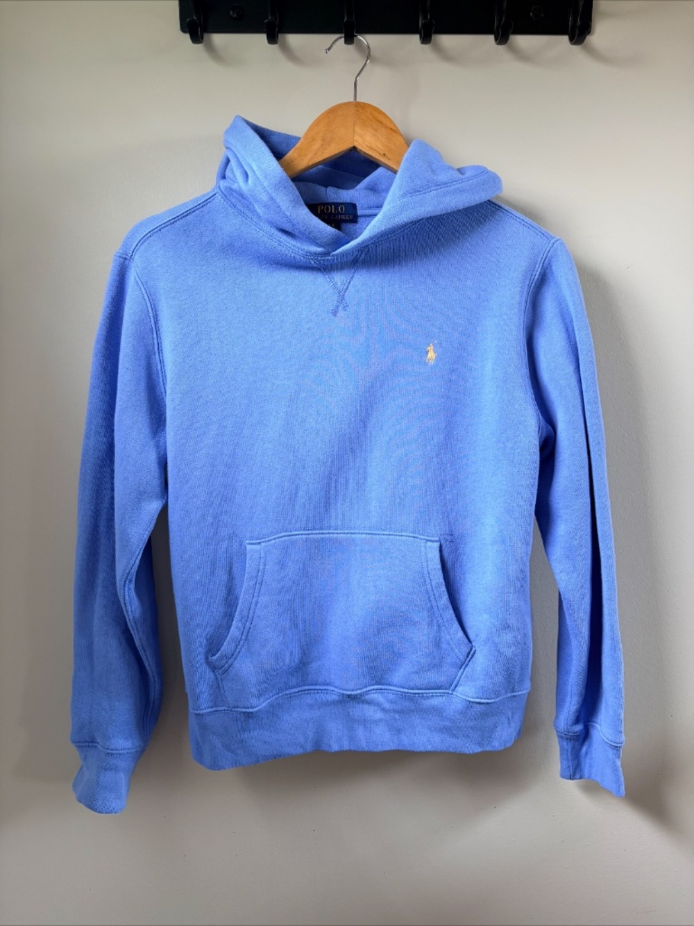 Polo Ralph Lauren Blue Hoodie Yellow Pony L